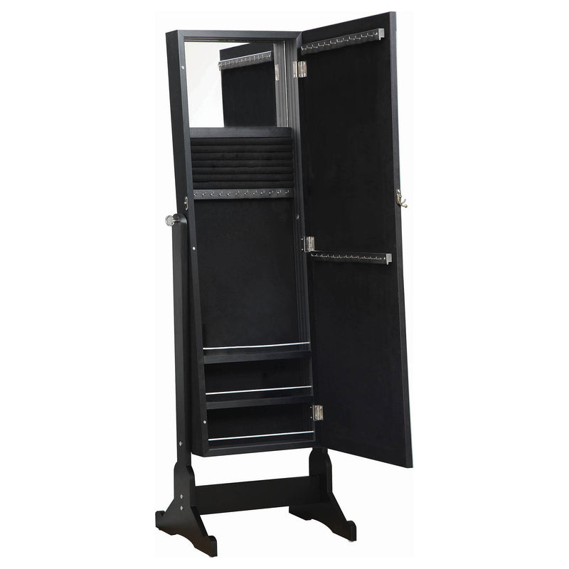 Cortez Cheval Mirror with Jewelry Storage Black - detail 5