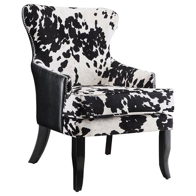 Trea Cowhide Print Upholstered Accent Chair Black and