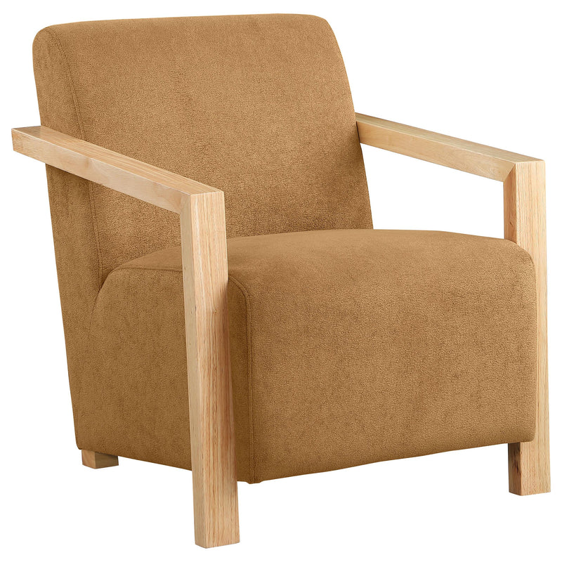 Diego Upholstered Accent Arm Chair with Wood Arms