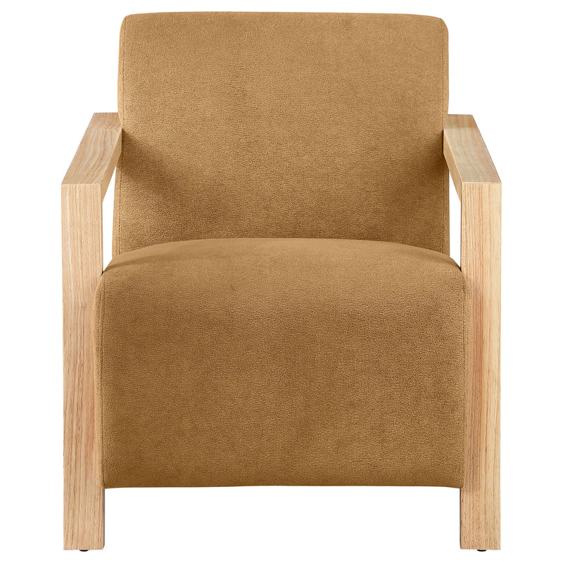 Diego Upholstered Accent Arm Chair with Wood Arms