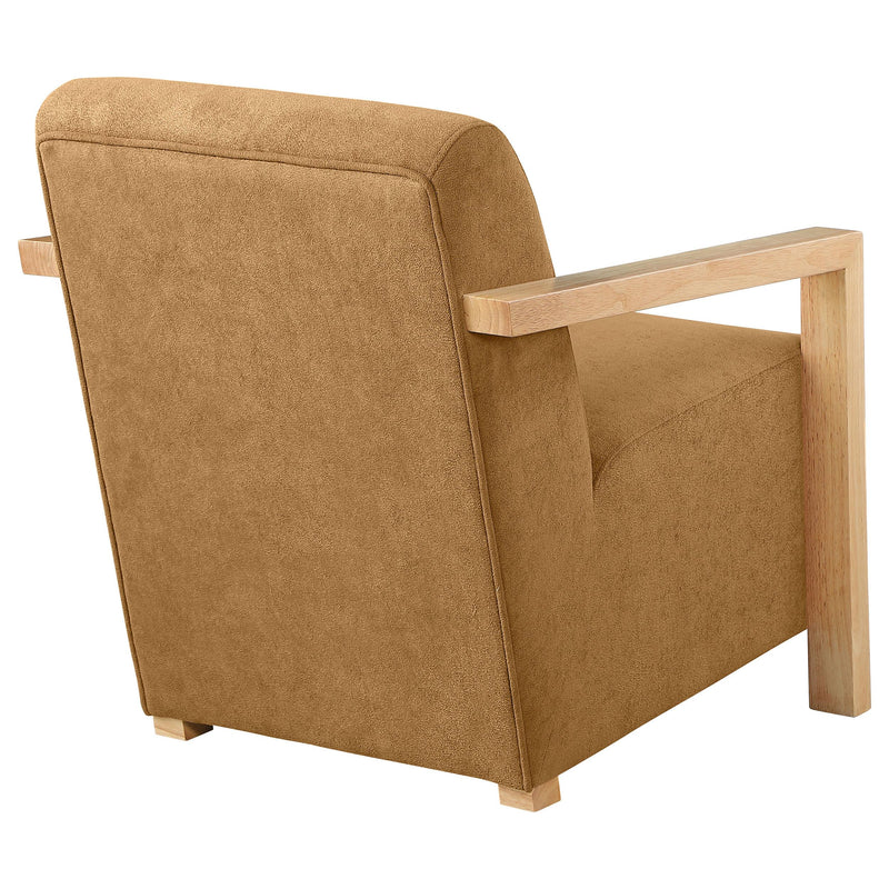 Diego Upholstered Accent Arm Chair with Wood Arms
