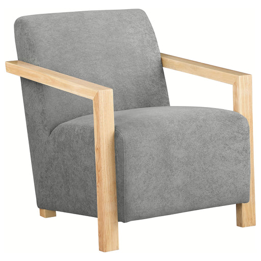 Diego Upholstered Accent Arm Chair with Wood Arms Grey - alternate view