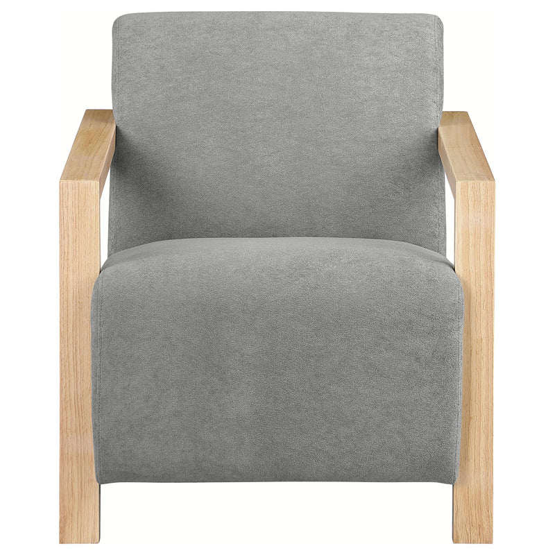 Diego Upholstered Accent Arm Chair with Wood Arms