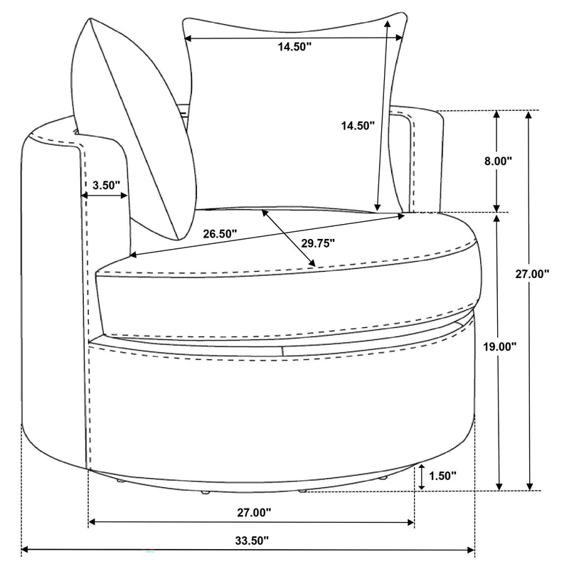 Debbie Upholstered Swivel Accent Chair