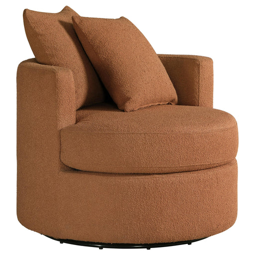 Debbie Upholstered Swivel Accent Chair Burnt Orange - alternate view