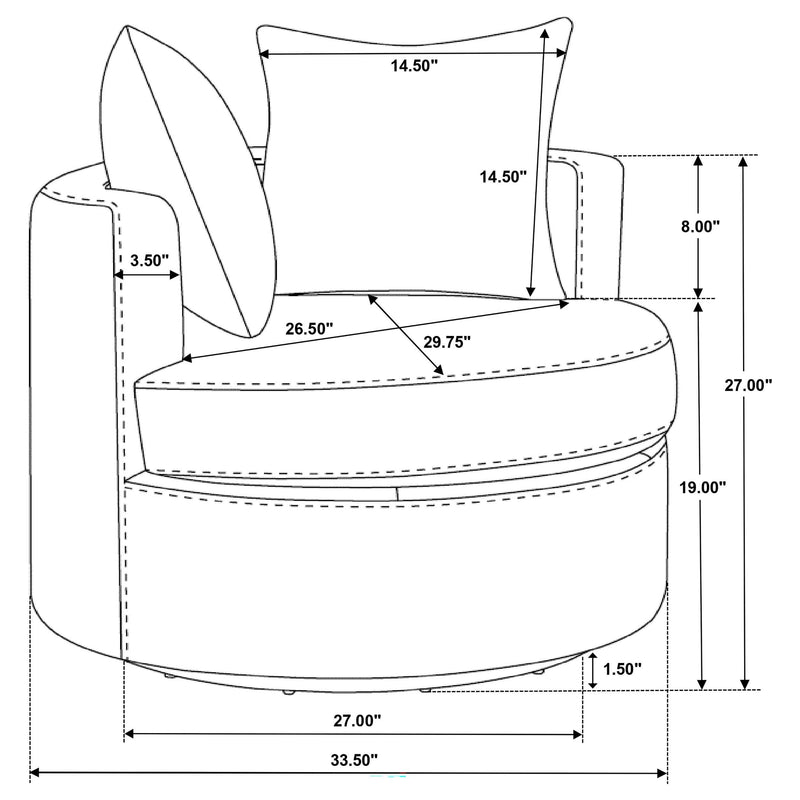 Debbie Upholstered Swivel Accent Chair