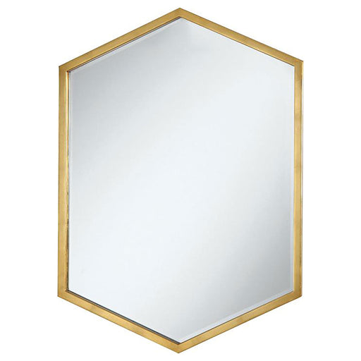 Bledel 24 x 34 Inch Hexagonal Wall Mirror Gold - alternate view