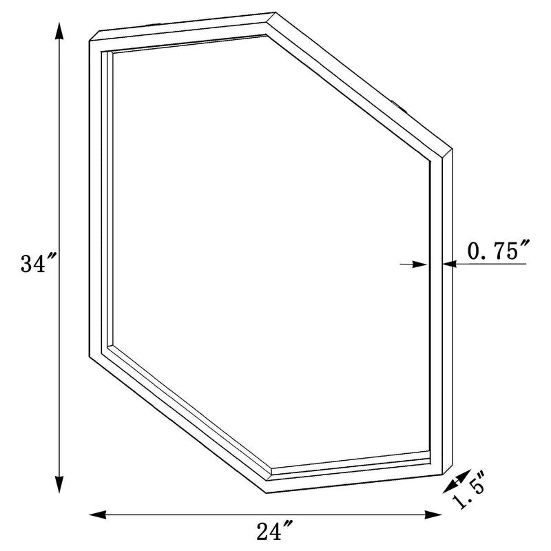 Bledel 24 x 34 Inch Hexagonal Wall Mirror Gold - detail 3