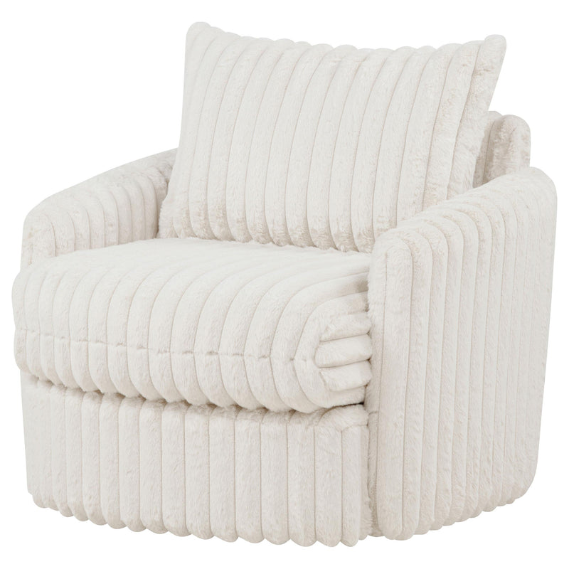Sarco Corduroy Upholstered Swivel Accent Arm Chair