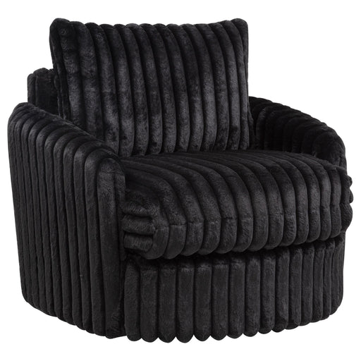 Sarco Corduroy Upholstered Swivel Accent Arm Chair Black - alternate view