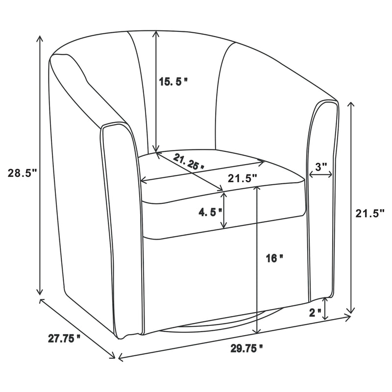 Turner Upholstered Barrel Back Swivel Chair