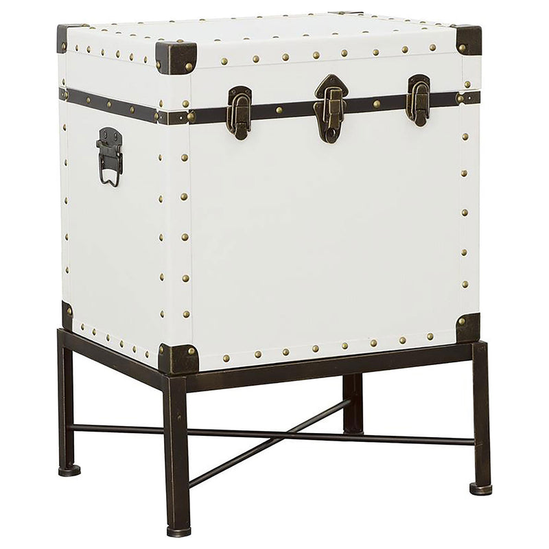 Nancy Upholstered Vintage Side Table Storage Trunk
