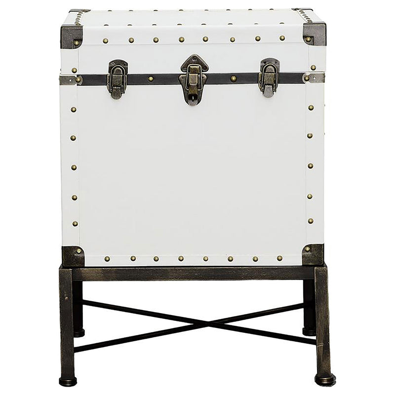 Nancy Upholstered Vintage Side Table Storage Trunk
