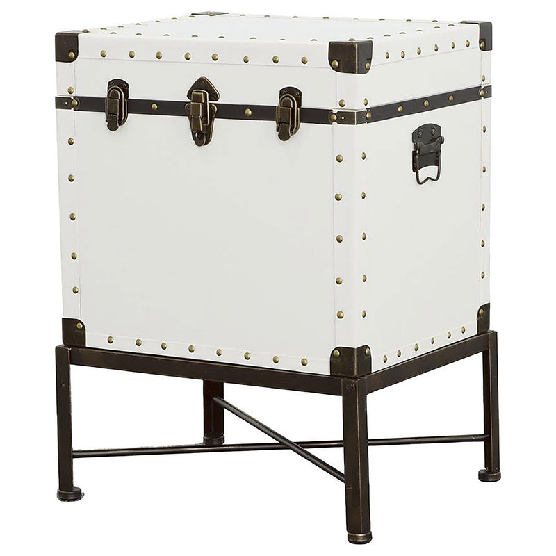 Nancy Upholstered Vintage Side Table Storage Trunk