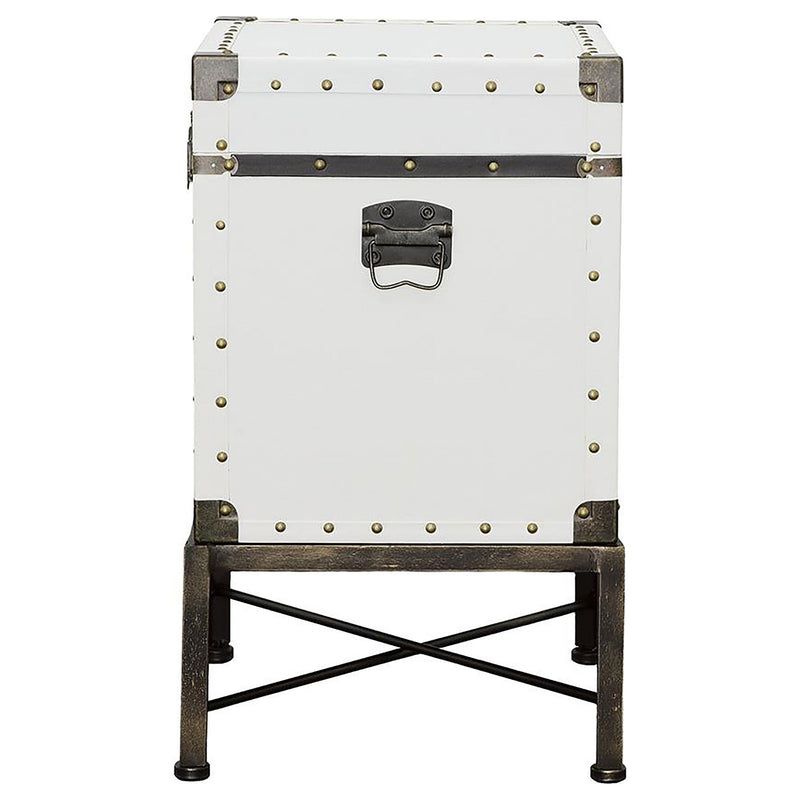 Nancy Upholstered Vintage Side Table Storage Trunk