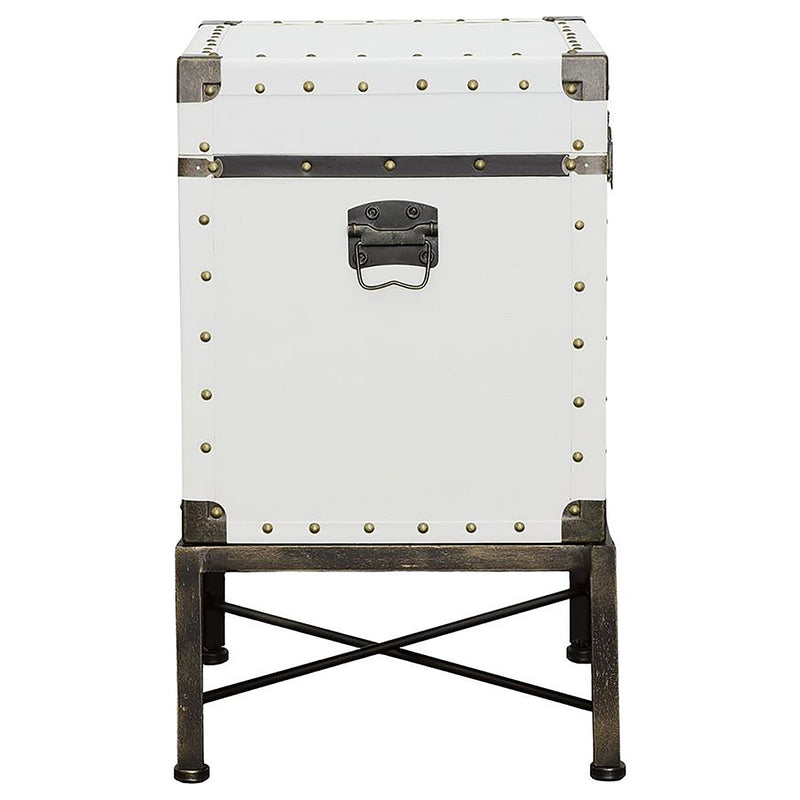 Nancy Upholstered Vintage Side Table Storage Trunk
