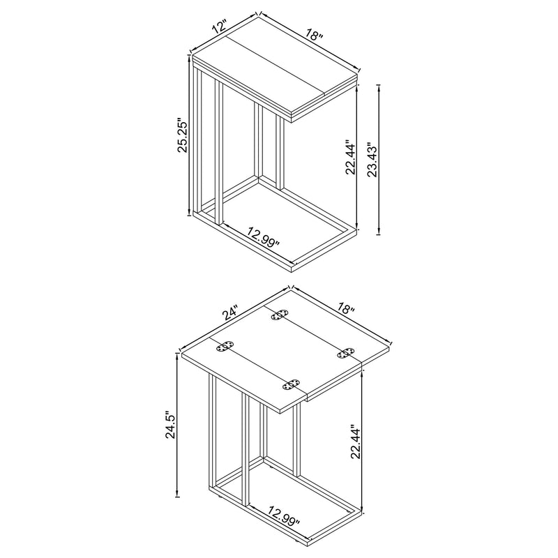 Pedro Expandable C-Shaped Sofa Side Table