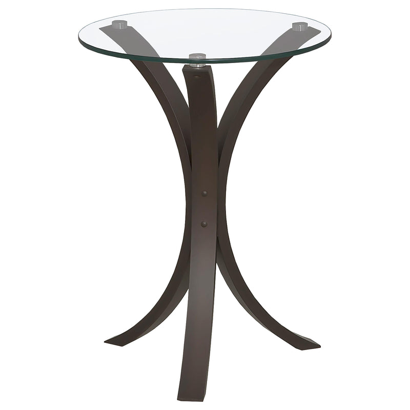 Edgar Round Glass Top Accent Side Table