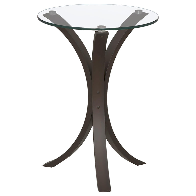 Edgar Round Glass Top Accent Side Table