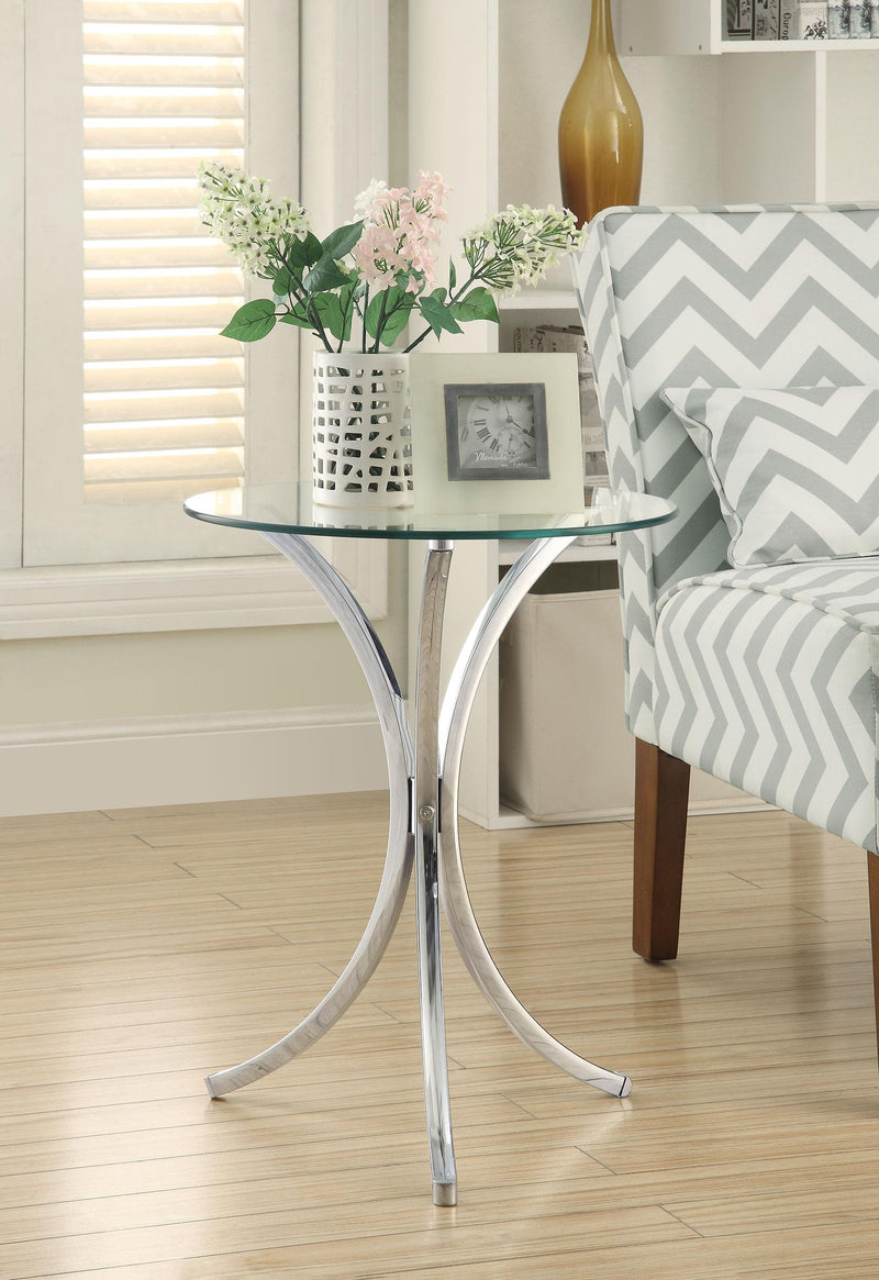 Eloise Round Glass Top Accent Side Table