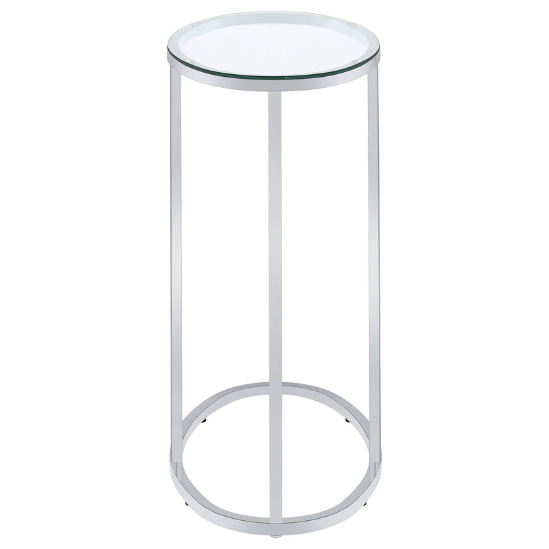 Kyle Oval Glass Top C-Shaped Sofa Side Table