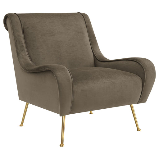 Ricci Upholstered Saddle Arm Accent Chair Truffle - alternate view