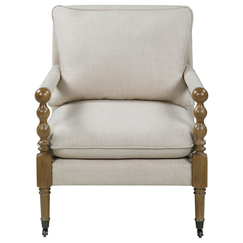 Dempsy Upholstered Accent Chair with Casters