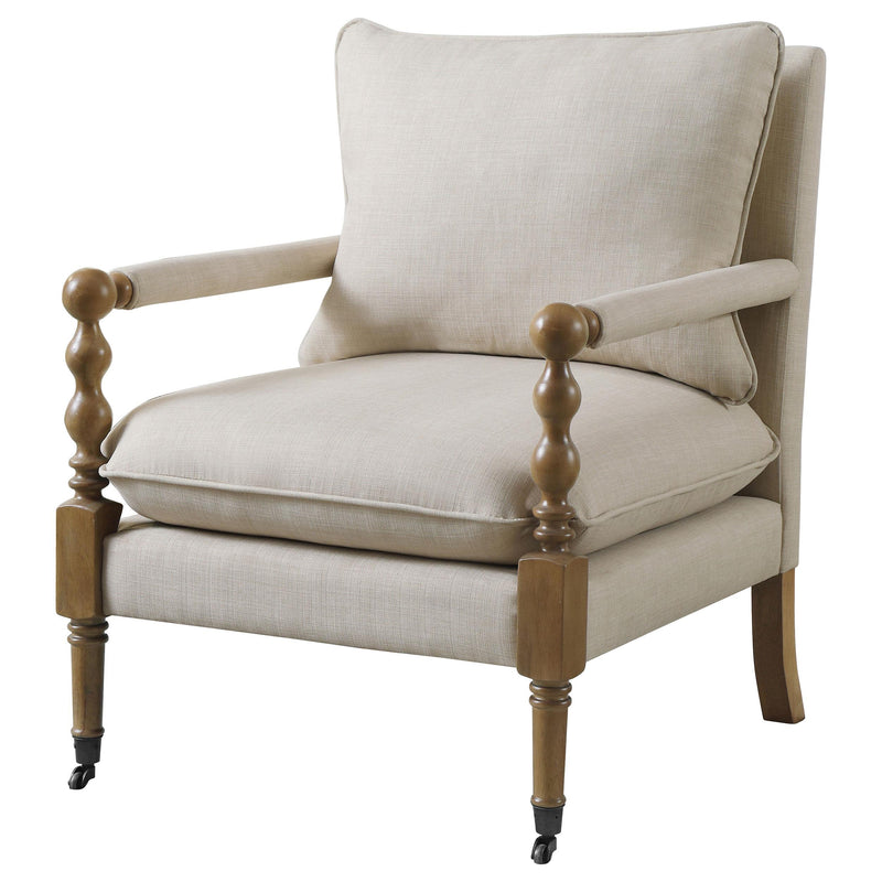 Dempsy Upholstered Accent Chair with Casters