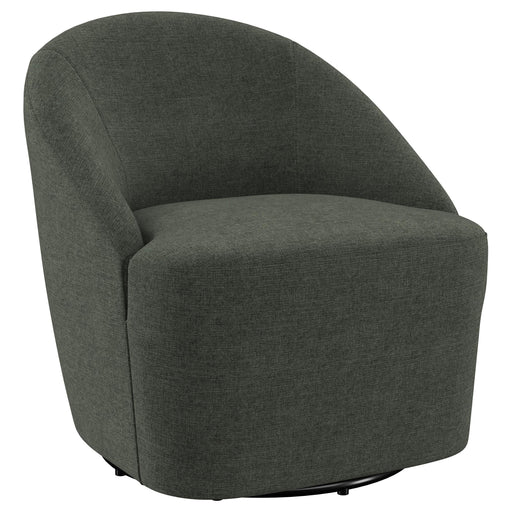Leon Upholstered Barrel Accent Swivel Chair Hunter Green - alternate view