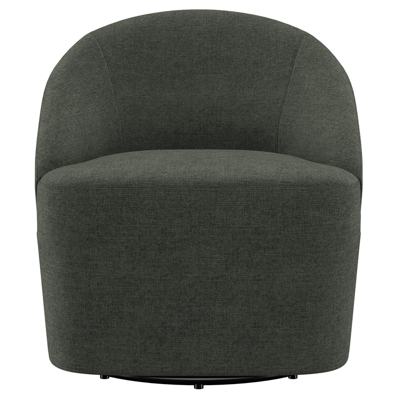 Leon Upholstered Barrel Accent Swivel Chair
