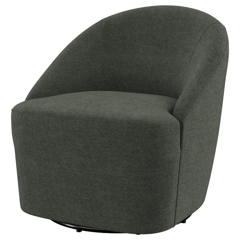 Leon Upholstered Barrel Accent Swivel Chair