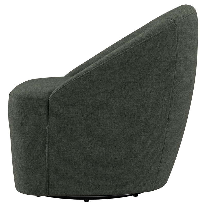 Leon Upholstered Barrel Accent Swivel Chair