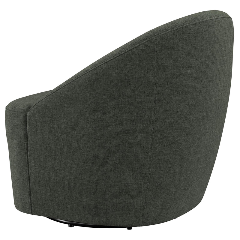 Leon Upholstered Barrel Accent Swivel Chair