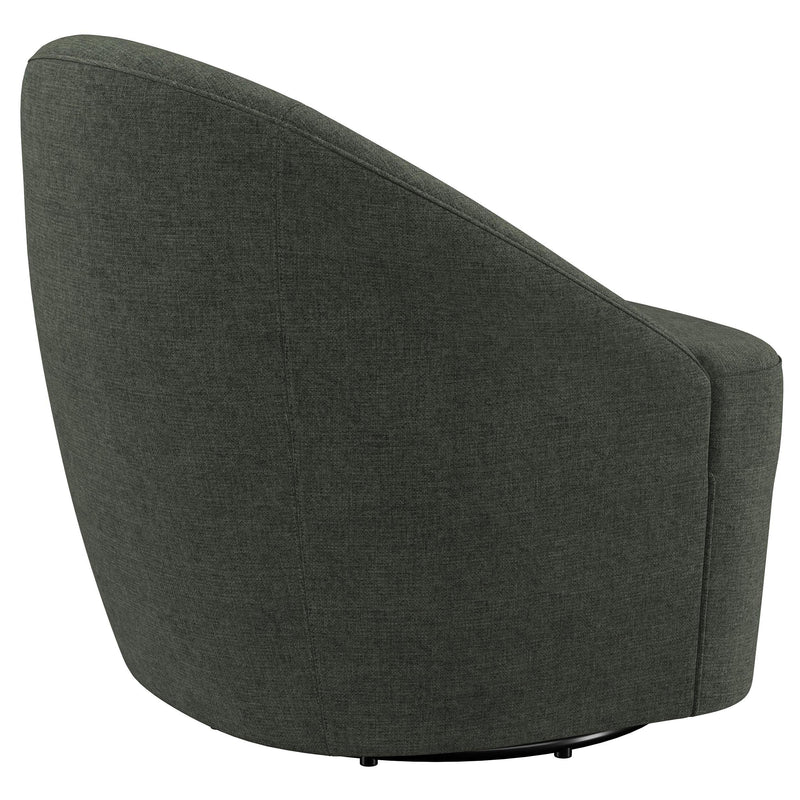 Leon Upholstered Barrel Accent Swivel Chair