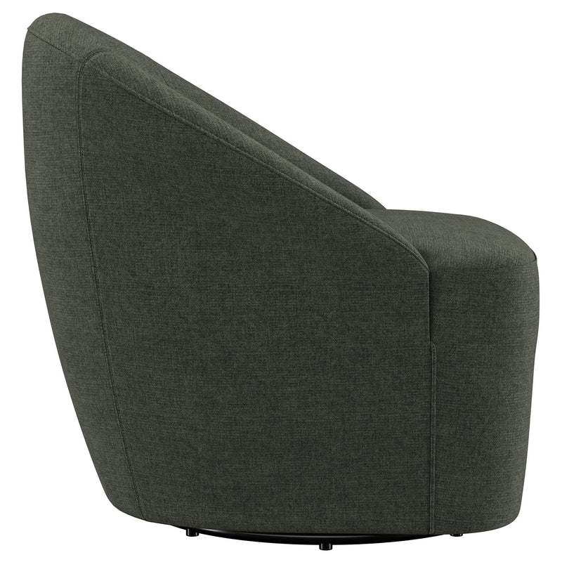 Leon Upholstered Barrel Accent Swivel Chair