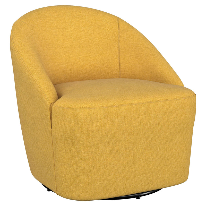 Leon Upholstered Barrel Accent Swivel Chair