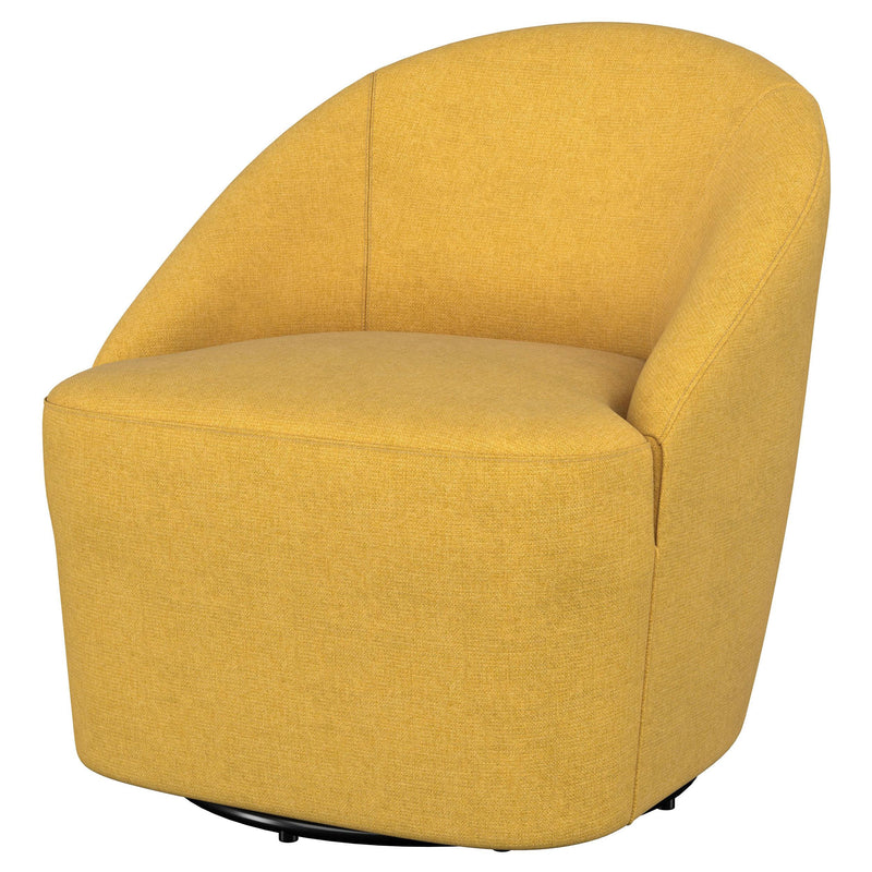 Leon Upholstered Barrel Accent Swivel Chair