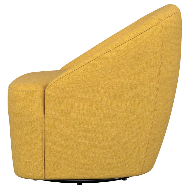 Leon Upholstered Barrel Accent Swivel Chair