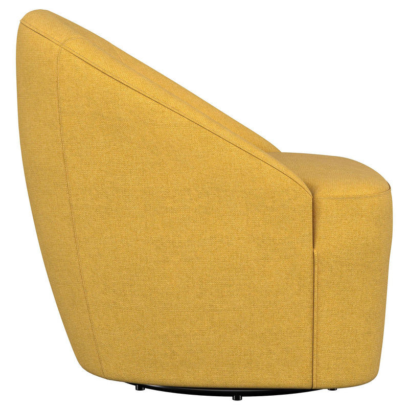 Leon Upholstered Barrel Accent Swivel Chair