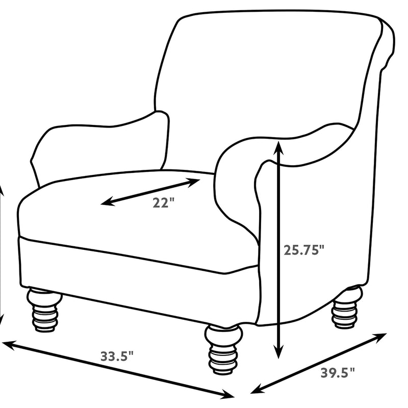 Glenn Upholstered English Arm Accent Chair