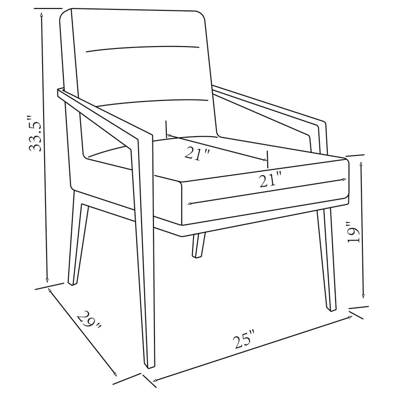 Kirra Upholstered Metal Arm Accent Chair