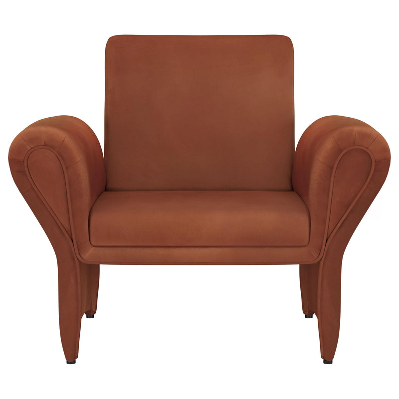 Liana Upholstered Roll Arm Accent Armchair Rust