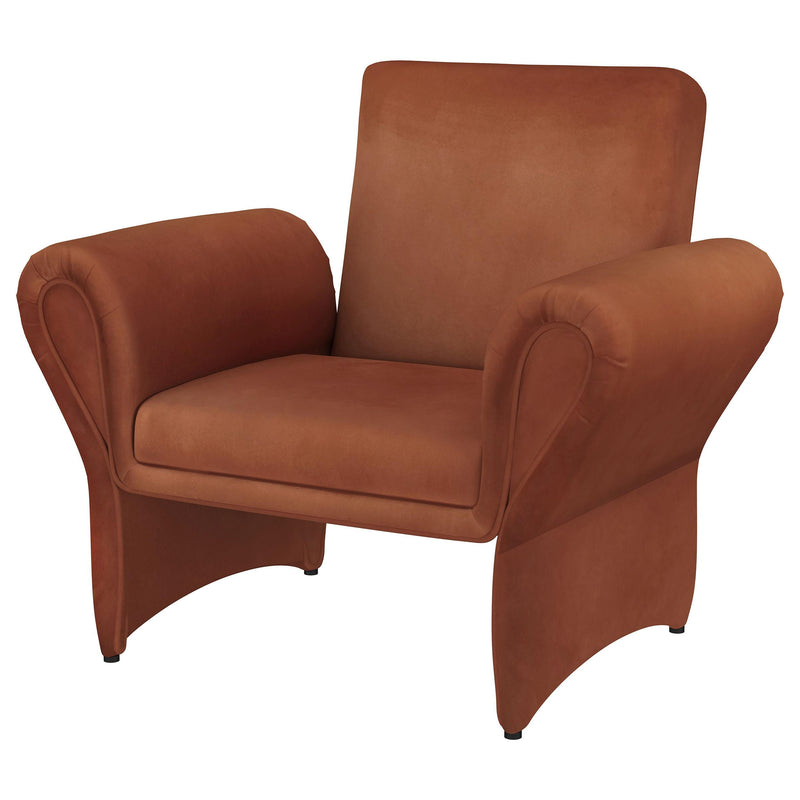 Liana Upholstered Roll Arm Accent Armchair Rust