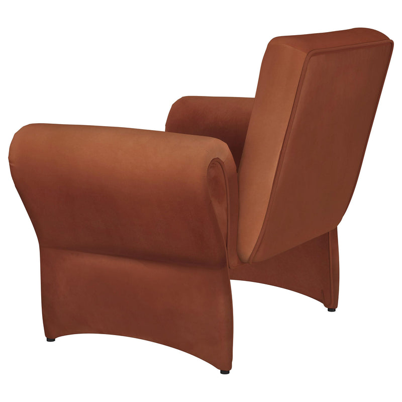 Liana Upholstered Roll Arm Accent Armchair Rust