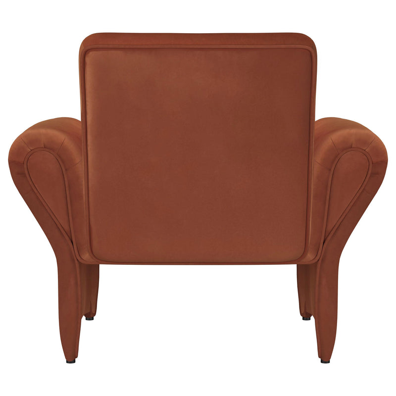 Liana Upholstered Roll Arm Accent Armchair Rust