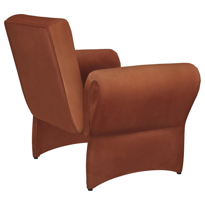 Liana Upholstered Roll Arm Accent Armchair Rust