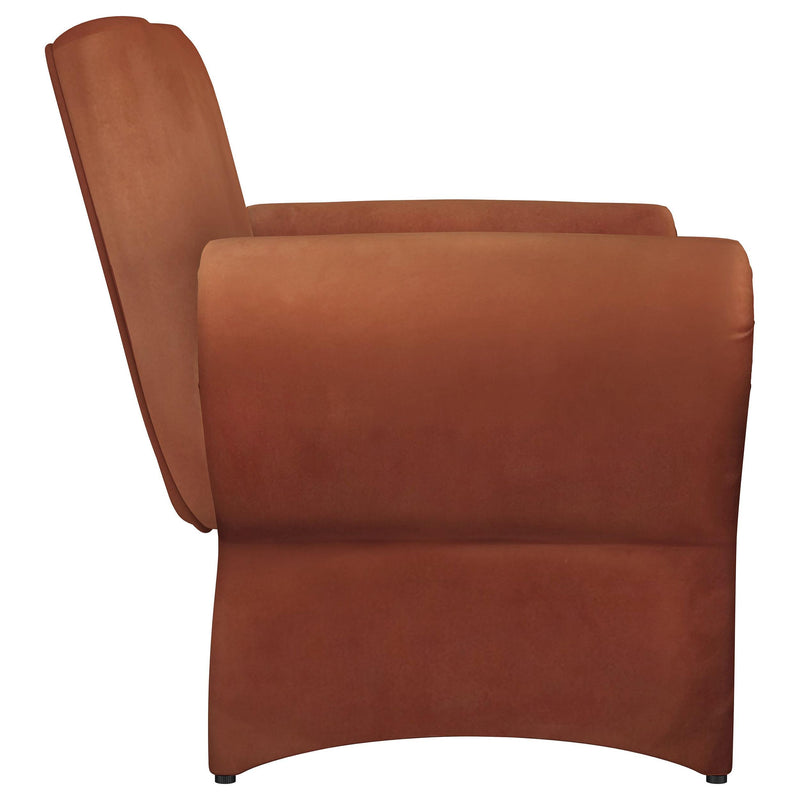 Liana Upholstered Roll Arm Accent Armchair Rust