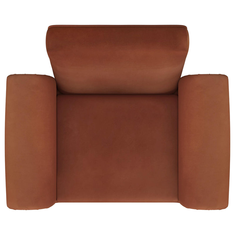 Liana Upholstered Roll Arm Accent Armchair Rust