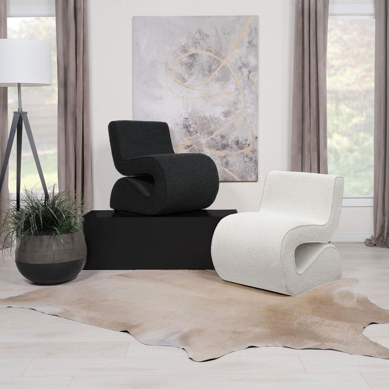 Ronea Boucle Upholstered Armless Curved Chair