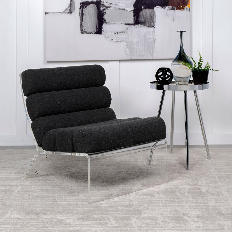 Serreta Boucle Upholstered Armless Acrylic Chair